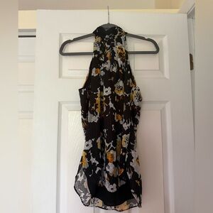 White House Black Market high neck Floral Halter Top